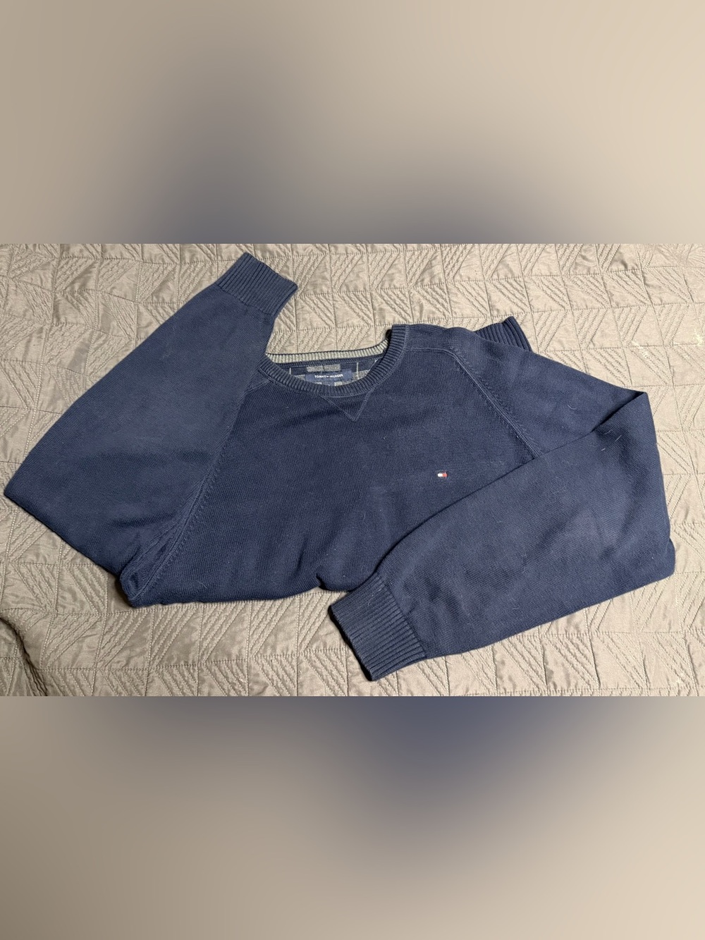 Tommy Hilfiger Classic Navy Cotton Crewneck Sweater Men's XL